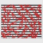 Papier Cadeau Cajun Crawfish & Stripes (Plat)