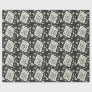 Papier Cadeau Calculatrice minimaliste et illustration de motif