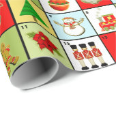 Papier Cadeau Calendrier d'avènement de Noël (Coin rond)