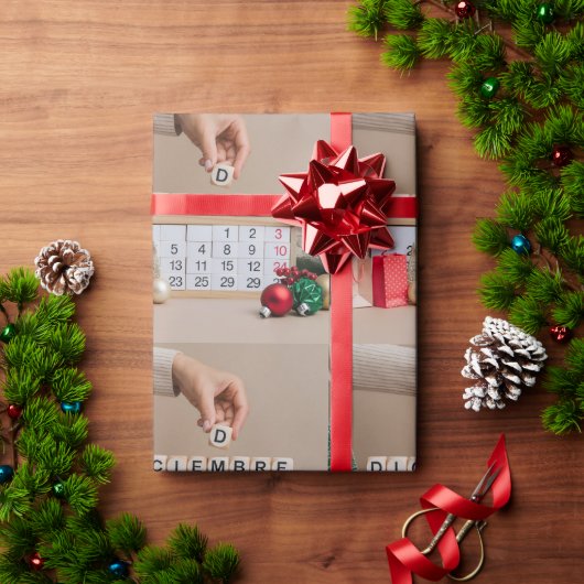 Papier Cadeau Calendrier de décembre (Cadeau de vacances)