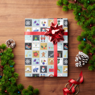 Papier Cadeau Calendrier de l'arrivée Noël