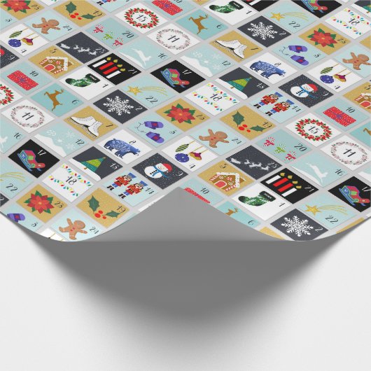 Papier Cadeau Calendrier de l'arrivée Noël (Coin)