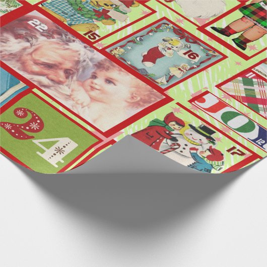 Papier Cadeau Calendrier de l'avènement rustique et rétro (Coin)