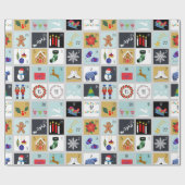 Papier Cadeau Calendrier de l'Avent de Noël (Plat)
