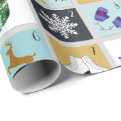 Papier Cadeau Calendrier de l'Avent de Noël (Coin rond)