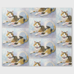 Papier Cadeau CALICO CAT anniversaire de toute occasion WRAPPER