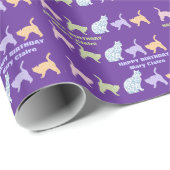 Papier Cadeau Calico Cats (Coin rond)