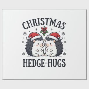 Papier Cadeau Câlins de Noël au hérisson Mignon design de vacanc