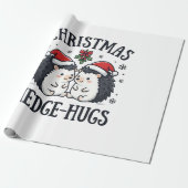 Papier Cadeau Câlins de Noël au hérisson Mignon design de vacanc (Déroulé)
