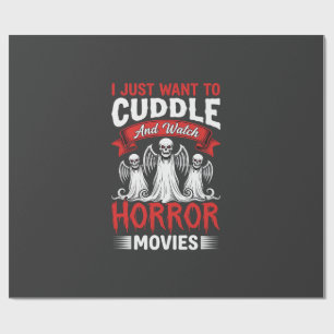 Papier Cadeau Câlins et films d'horreur Squelette Halloween