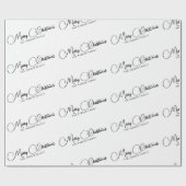 Papier Cadeau Calligraphie classique Nom de famille Joyeux Noël (Plat)