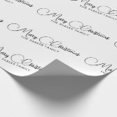 Papier Cadeau Calligraphie classique Nom de famille Joyeux Noël (Coin)