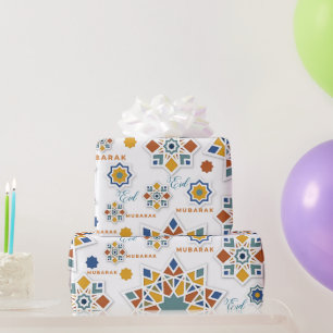 Papier Cadeau Calligraphie colorée élégante Eid Mubarak