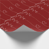 Papier Cadeau Calligraphie d'amour moderne de la Saint-Valentin (Coin)