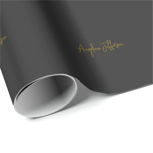 Papier Cadeau Calligraphie de nom Professionnel Élégant Couleur (Coin rond)
