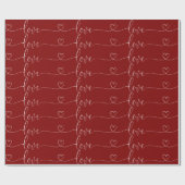 Papier Cadeau Calligraphie moderne de l'amour de la Saint-Valent (Plat)