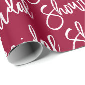 Papier Cadeau Calligraphie moderne de manuscrit de BOURGOGNE de (Coin rond)