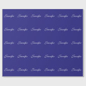 Papier Cadeau Calligraphie moderne élégante mignonne unique bleu (Plat)