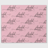 Papier Cadeau Calligraphie noire rose de manuscrit d'ANNEAU de (Plat)