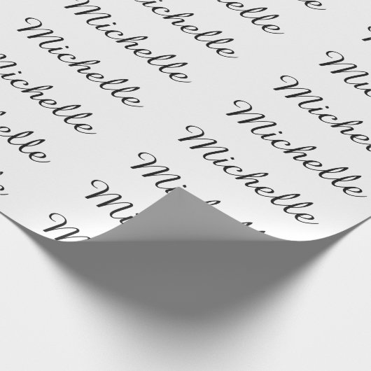 Papier Cadeau Calligraphie Nom Creative Trendy White (Coin)