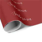 Papier Cadeau Calligraphie Professionnelle Rouge Foncé Marron Aj (Coin rond)