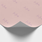 Papier Cadeau Calligraphie Rose Gold Élégant Simple Nom (Coin)