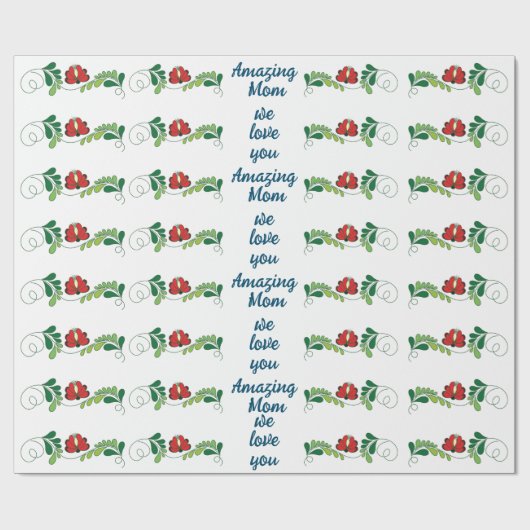 Papier Cadeau Calligraphie Script Extraordinaire Maman Fête de l (Plat)
