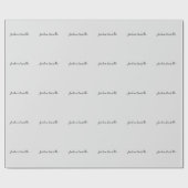 Papier Cadeau Calligraphie Simple Gris Professionnel Nom (Plat)