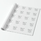 Papier Cadeau calligraphie simple minimum heureux 15e anniversai (Déroulé)