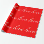 Papier Cadeau Calligraphie Unique Red White Love Mariage<br><div class="desc">Vous pouvez facilement changer les polices et les couleurs. Vous pouvez également ajouter votre logo et l'image arrière - plan comme vous le souhaitez.</div>