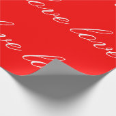 Papier Cadeau Calligraphie Unique Rouge Blanc Amour Mariage (Coin)