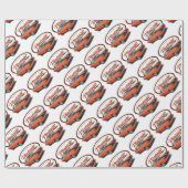 Papier Cadeau Camaro orange vintage (Plat)