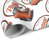 Papier Cadeau Camaro orange vintage (Coin rond)