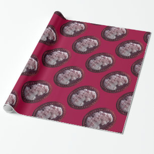 PAPIER CADEAU CAMÉE ANTIQUE, FEMME AUX RAISINS ET VIGNES