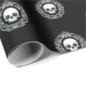 Papier Cadeau Camée victorienne de crâne (Coin rond)