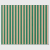 Papier Cadeau Camel Beige & Classic Green Stripe (Plat)