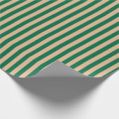 Papier Cadeau Camel Beige & Classic Green Stripe (Coin)