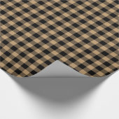 Papier Cadeau Camel Tan noir Buffalo tressé Tartan (Coin)