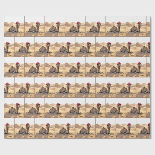 Papier Cadeau Camel Wearing a Red Retired Cap (Plat)