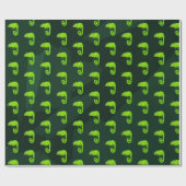Papier Cadeau Caméléon mignon vert (Plat)
