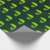 Papier Cadeau Caméléon mignon vert (Coin)