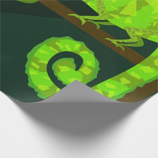 Papier Cadeau Caméléon vert mignon (Coin)
