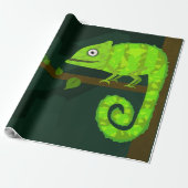 Papier Cadeau Caméléon vert mignon (Déroulé)
