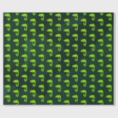 Papier Cadeau Caméléon vert mignon (Plat)