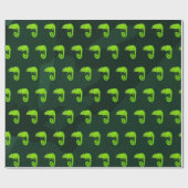 Papier Cadeau Caméléon vert mignon (Plat)