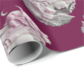 PAPIER CADEAU CAMEO ANTIQUE, LUNE DAME DE NUIT AVEC OWL (Coin rond)