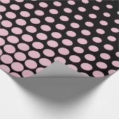 Papier Cadeau Cameo Pink Poka Dot Noir moderne (Coin)