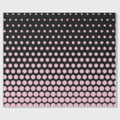 Papier Cadeau Cameo Pink Poka Dot Noir moderne (Plat)