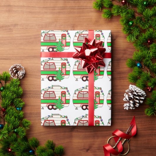 Papier Cadeau Caméra RV Retro | Thème Camping (Cadeau de vacances)