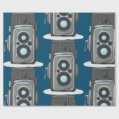 Papier Cadeau Caméra vintage (Plat)